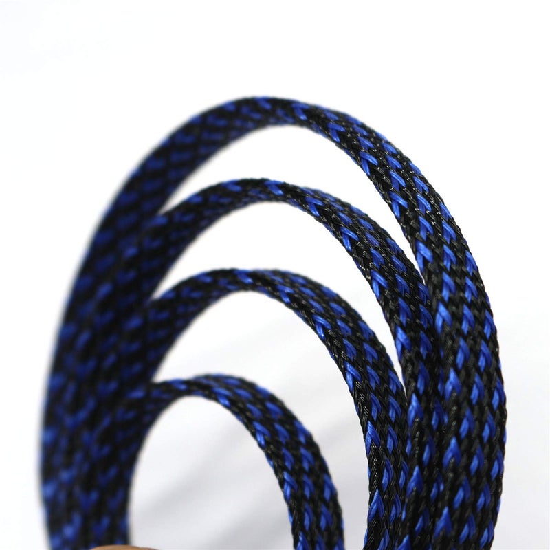 CBAZY 30ft PET Expandable Sleeving Wire Cable Sleeve (1/4", Blue&Black) - Image 4
